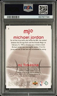 1998 Upper Deck Mjx 5 Michael Jordan PSA 9