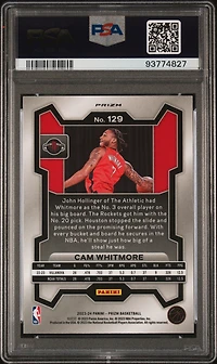 2023 Panini Prizm 129 Cam Whitmore Ice PSA 10