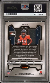 2023 Panini Prizm 327 Marvin Mims Pandora PSA 9