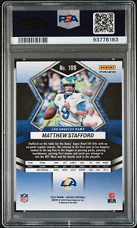 2022 Panini Mosaic 108 Matthew Stafford White Sparkle PSA 10