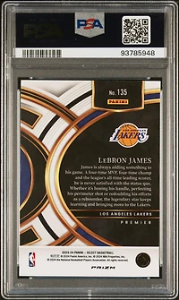 2023 Panini Select 135 Lebron James Red Cracked Ice PSA 9