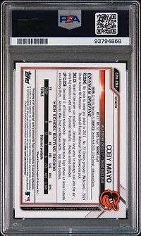 2021 Bowman Chrome Prospect Autographs Cpacma Coby Mayo Refractor PSA 9