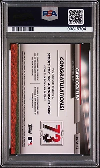 2024 Bowman Bowman Scouts' Top 100 Autographs 73 Cam Collier PSA 9