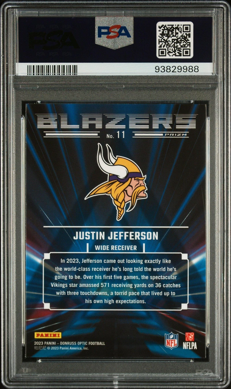 2023 Panini Donruss Optic Blazers 11 Justin Jefferson PSA 10