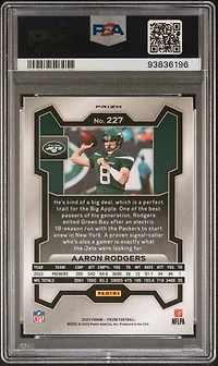 2023 Panini Prizm 227 Aaron Rodgers Green Prizm PSA 10