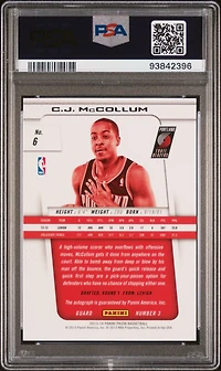 2013 Panini Prizm Autograph 6 C.j. Mccollum PSA 9