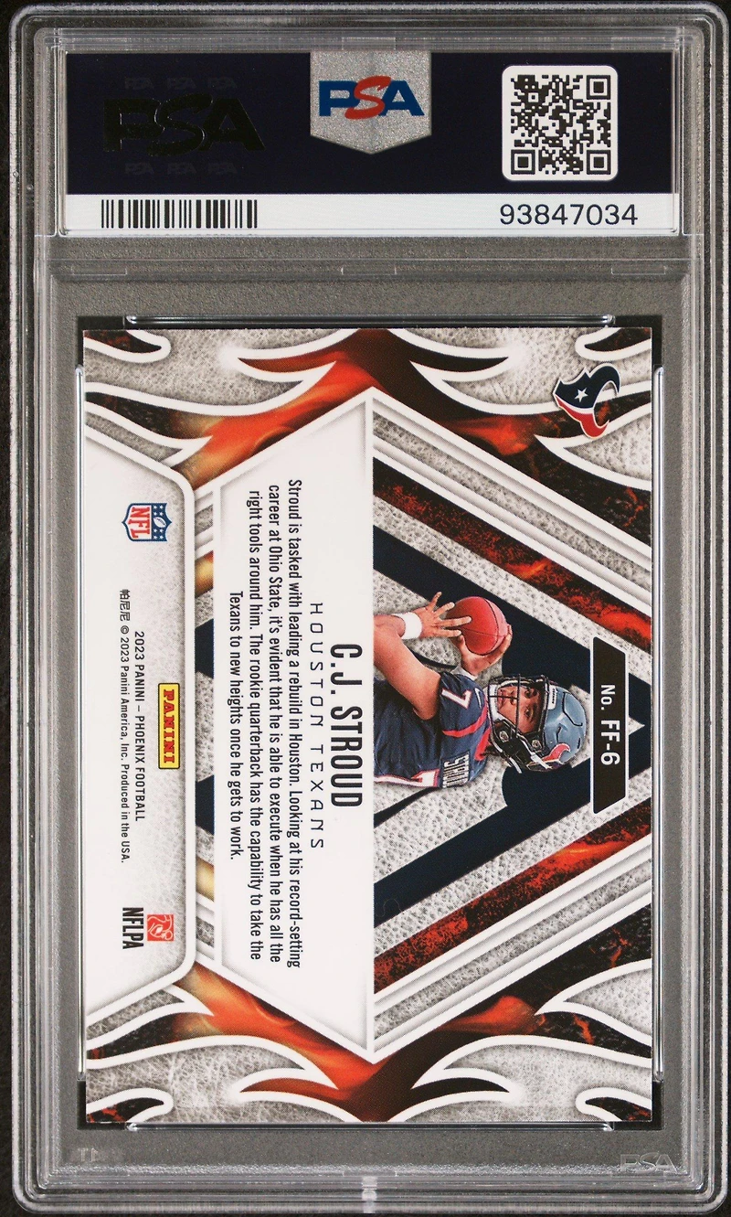 2023 Panini Phoenix Fire Forged Ff6 Cj Stroud PSA 10
