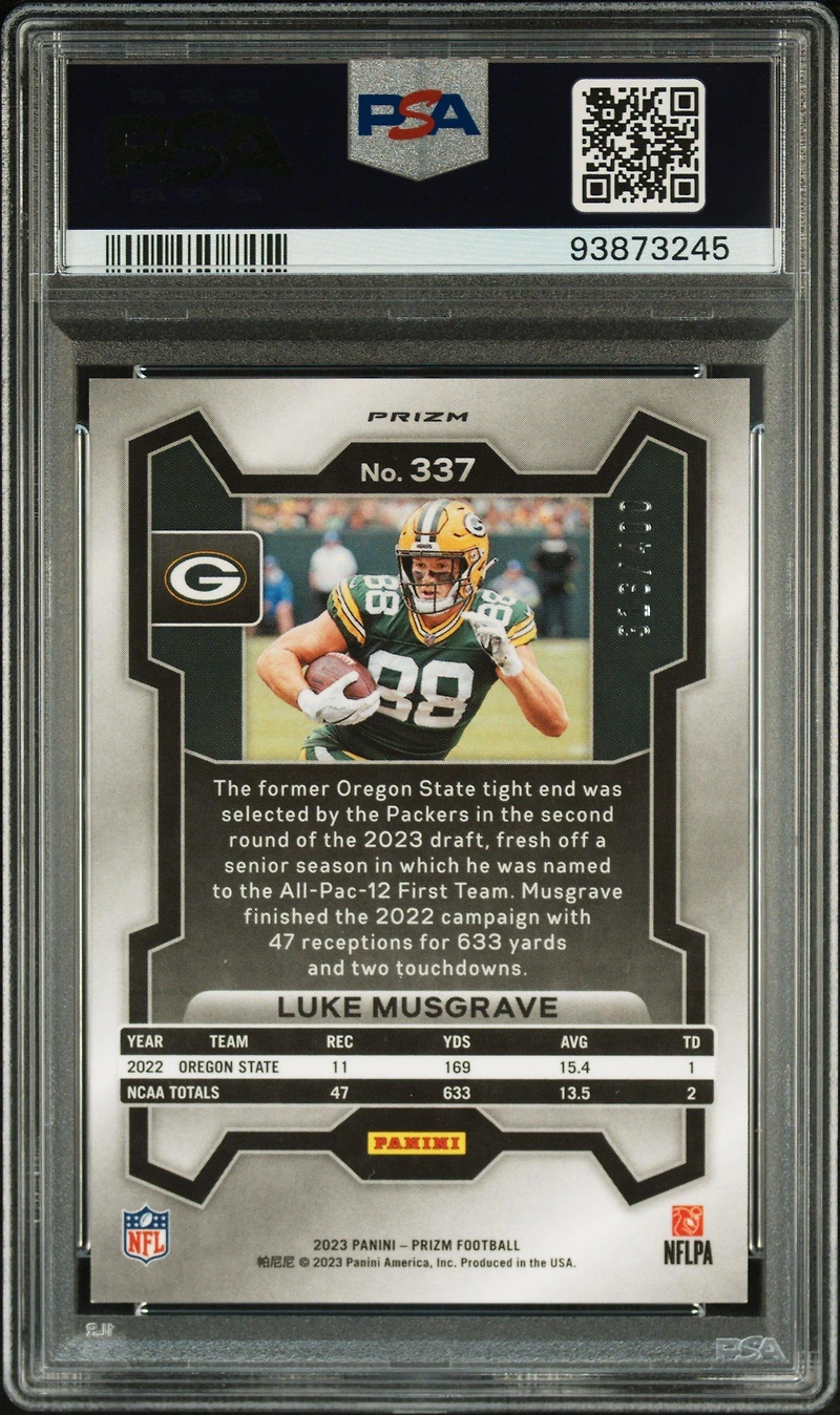 2023 Panini Prizm 337 Luke Musgrave Pandora PSA 10
