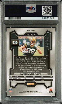 2023 Panini Prizm 337 Luke Musgrave Pandora PSA 10