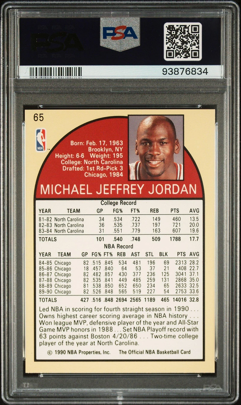 1990 Hoops 65 Michael Jordan PSA 9