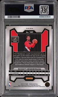 2023 Panini Prizm 141 Scoot Henderson Orange Ice PSA 9