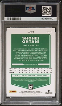 2021 Panini Donruss Optic 192 Shohei Ohtani Pink PSA 10