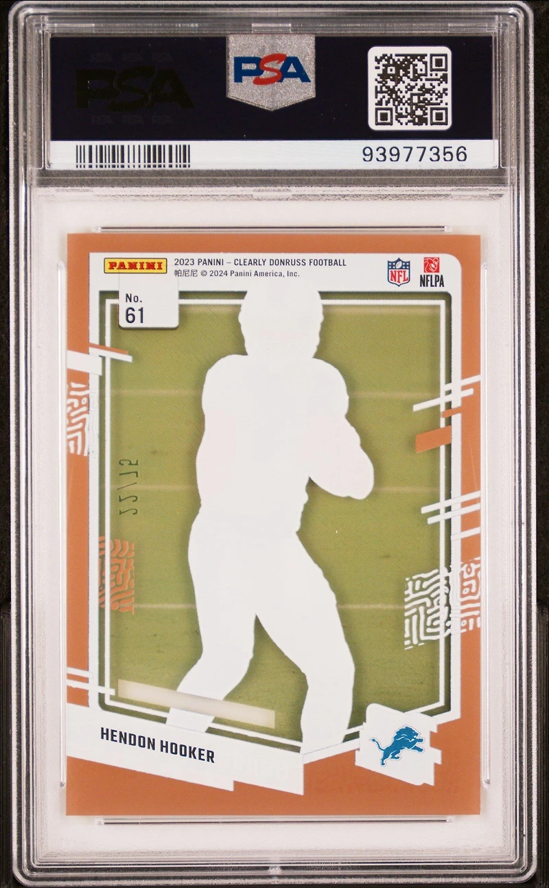 2023 Panini Clearly Donruss 61 Hendon Hooker Orange PSA 10