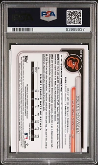 2024 Bowman Chrome Rookie Autographs Cracc Colton Cowser Blue Refractor PSA 9