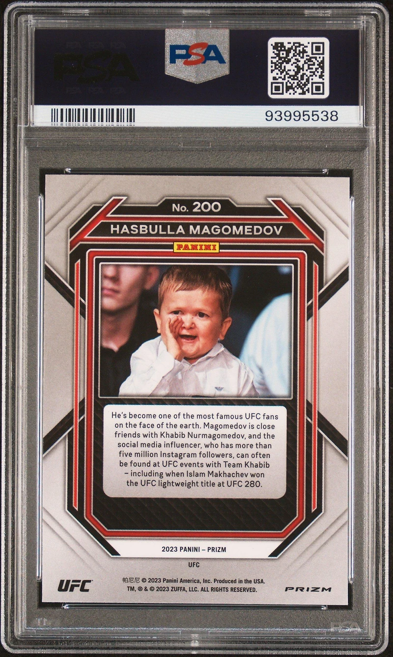 2023 Panini Prizm Ufc 200 Hasbulla Magomedov Blue Wave PSA 10