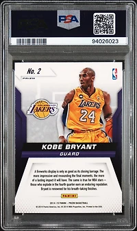 2014 Panini Prizm Fireworks 2 Kobe Bryant Prizm PSA 9