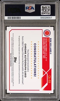 2023 Topps Chrome Mcdonald's All-american Autographs Rh Ron Holland Ii PSA 10