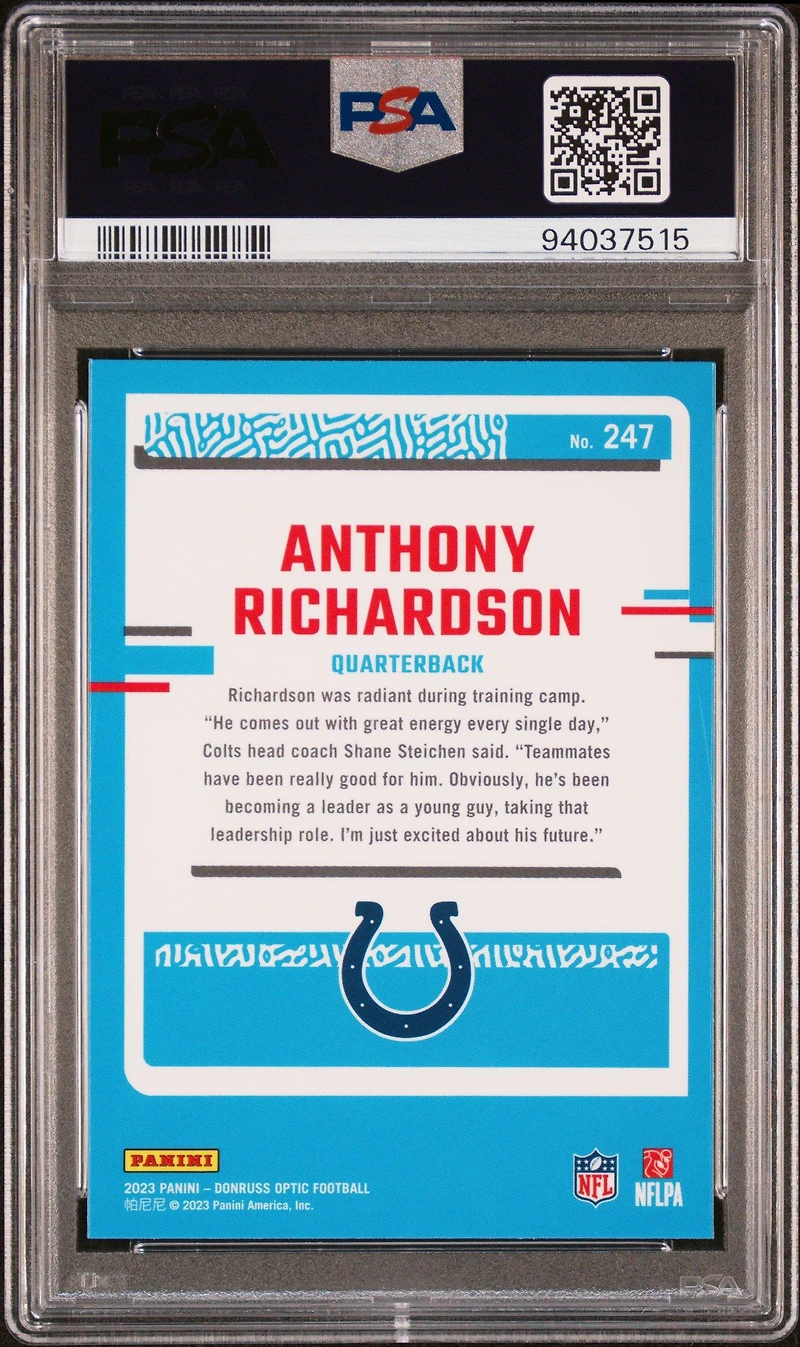 2023 Panini Donruss Optic 247 Anthony Richardson PSA 10