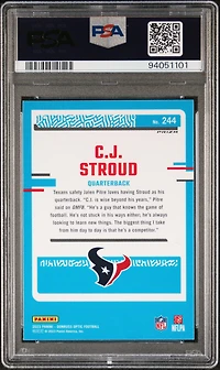 2023 Panini Donruss Optic 244 Cj Stroud Blue Hyper PSA