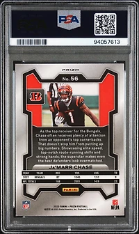 2023 Panini Prizm 56 Ja'marr Chase Silver Prizm PSA 10