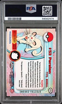 2000 Topps Chrome Pokemon T.v. 53 Persian Spectra PSA 10