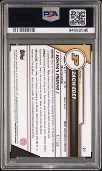 2023 Bowman University Chrome 71 Zach Edey Gold Shimmer PSA 10