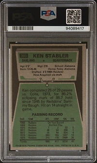 1975 Topps 380 Ken Stabler PSA 8
