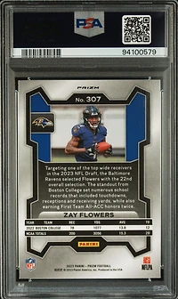 2023 Panini Prizm 307 Zay Flowers Green Ice PSA 10