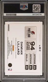2023 Panini Prizm Monopoly Money Blast Mb12 Damian Lillard PSA 10