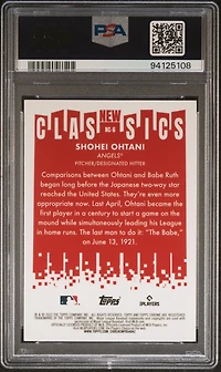 2022 Topps Chrome New Classics Nc6 Shohei Ohtani PSA 10