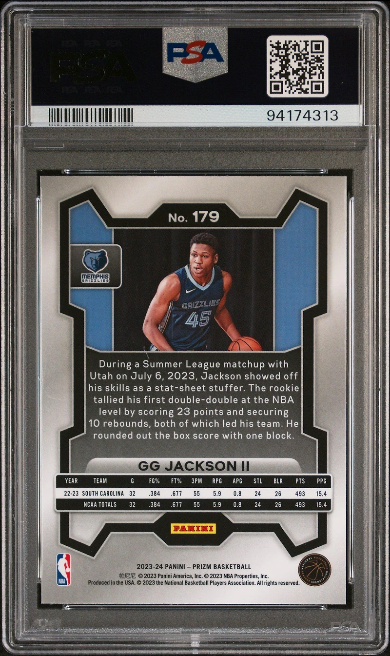 2023 Panini Prizm 179 Gg Jackson Ii PSA 10