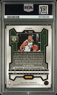 2023 Panini Prizm 103 Giannis Antetokounmpo Teal Ice PSA 10