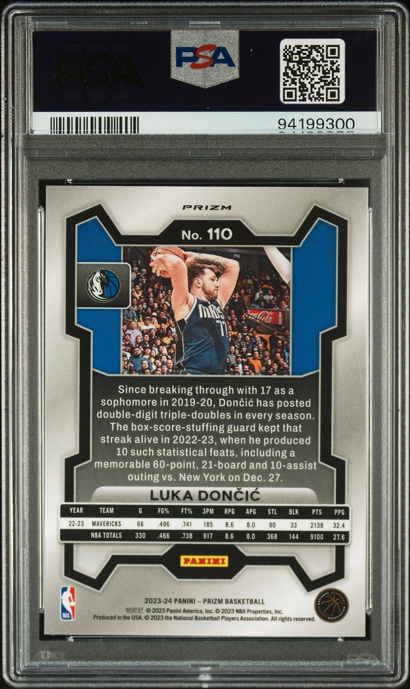 2023 Panini Prizm 110 Luka Doncic Red Ice PSA 10
