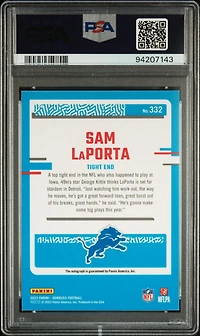 2023 Panini Donruss 332 Sam Laporta Autograph-green PSA 9