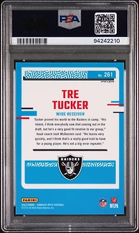 2023 Panini Donruss Optic 261 Tre Tucker Blue Glitter PSA 10
