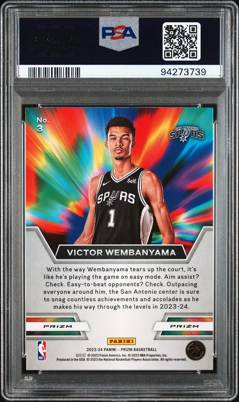 2023 Panini Prizm Instant Impact 3 Victor Wembanyama Green Prizm PSA 10