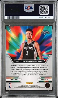 2023 Panini Prizm Instant Impact 3 Victor Wembanyama Green Prizm PSA 10
