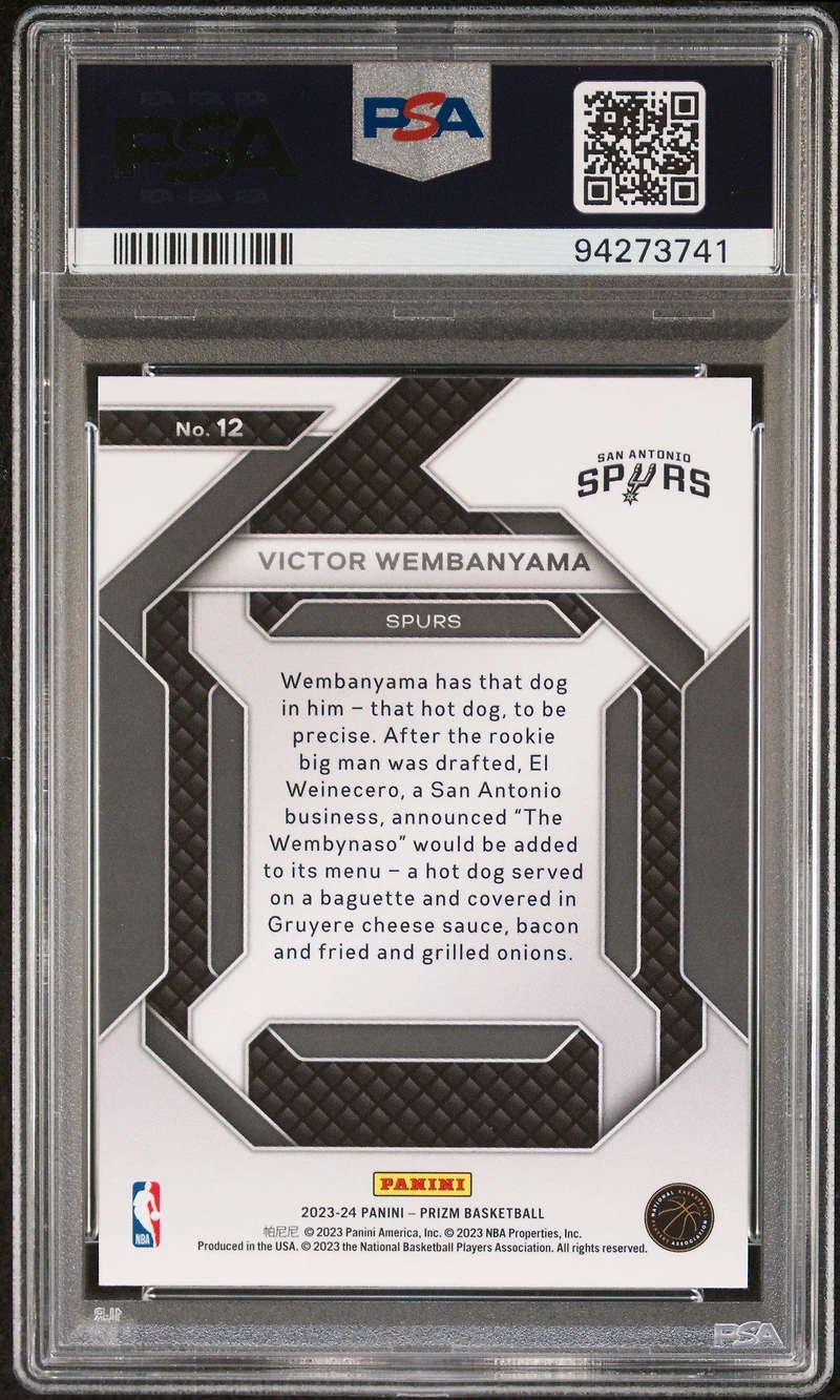 2023 Panini Prizm Emergent 12 Victor Wembanyama PSA