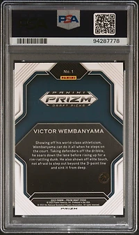 2023 Panini Prizm Draft Picks Fireworks 1 Victor Wembanyama Red Ice PSA 8