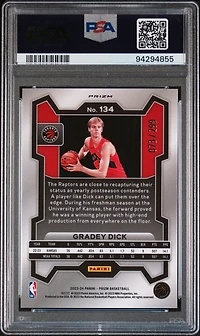2023 Panini Prizm 134 Gradey Dick Red Seismic PSA 10