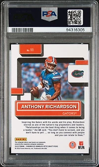 2023 Panini Chronicles Draft Picks Donruss Optic 11 Anthony Richardson PSA 10
