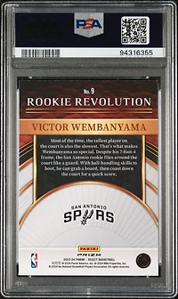 2023 Panini Select Rookie Revolution 9 Victor Wembanyama Silver Prizm PSA