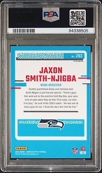2023 Panini Donruss Optic 293 Jaxon Smith-njigba Green Hyper PSA 9