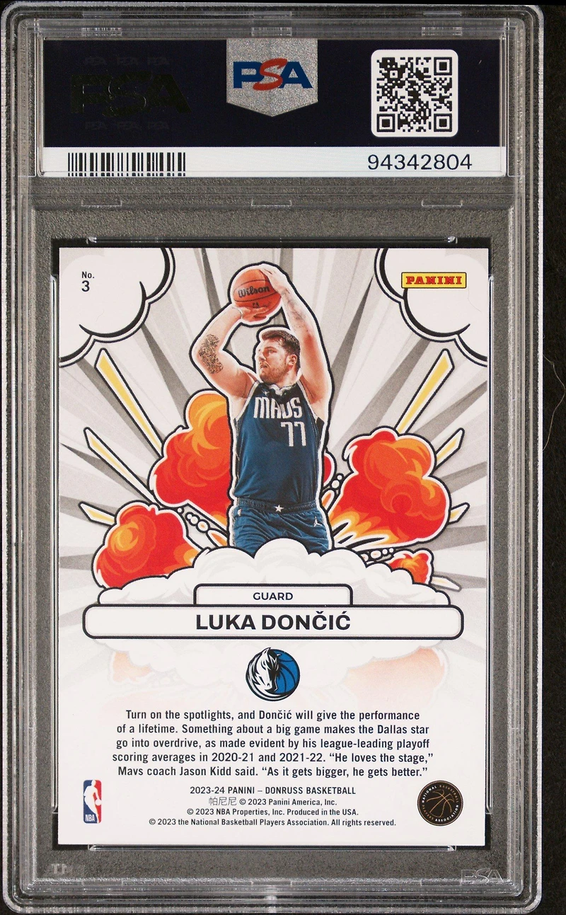 2023 Panini Donruss Bomb Squad 3 Luka Doncic PSA 10