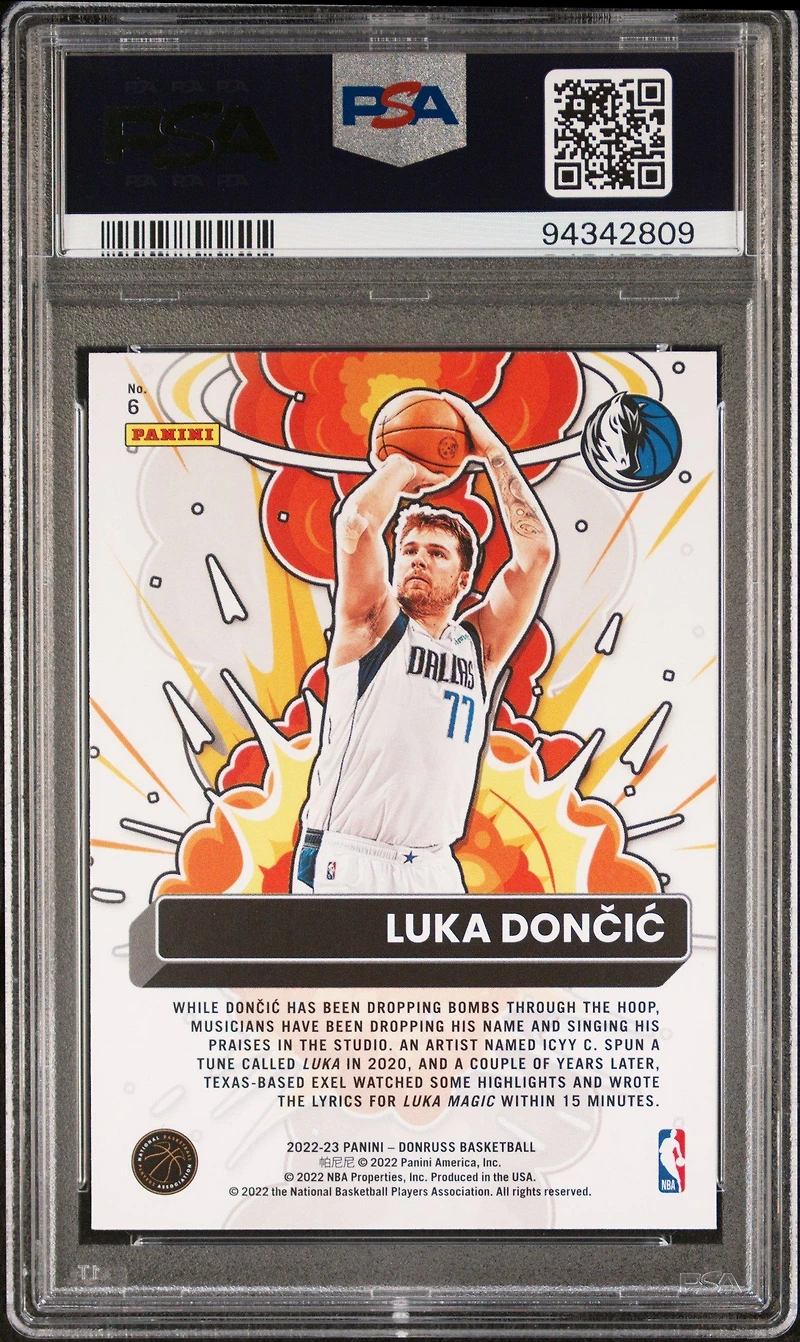 2022 Panini Donruss Bomb Squad 6 Luka Doncic PSA 10