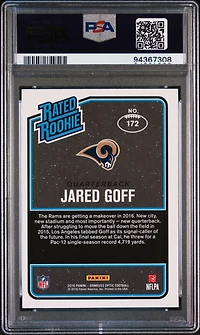 2016 Panini Donruss Optic 172 Jared Goff Purple PSA 10