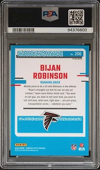 2023 Panini Donruss Optic 206 Bijan Robinson Fire PSA 10