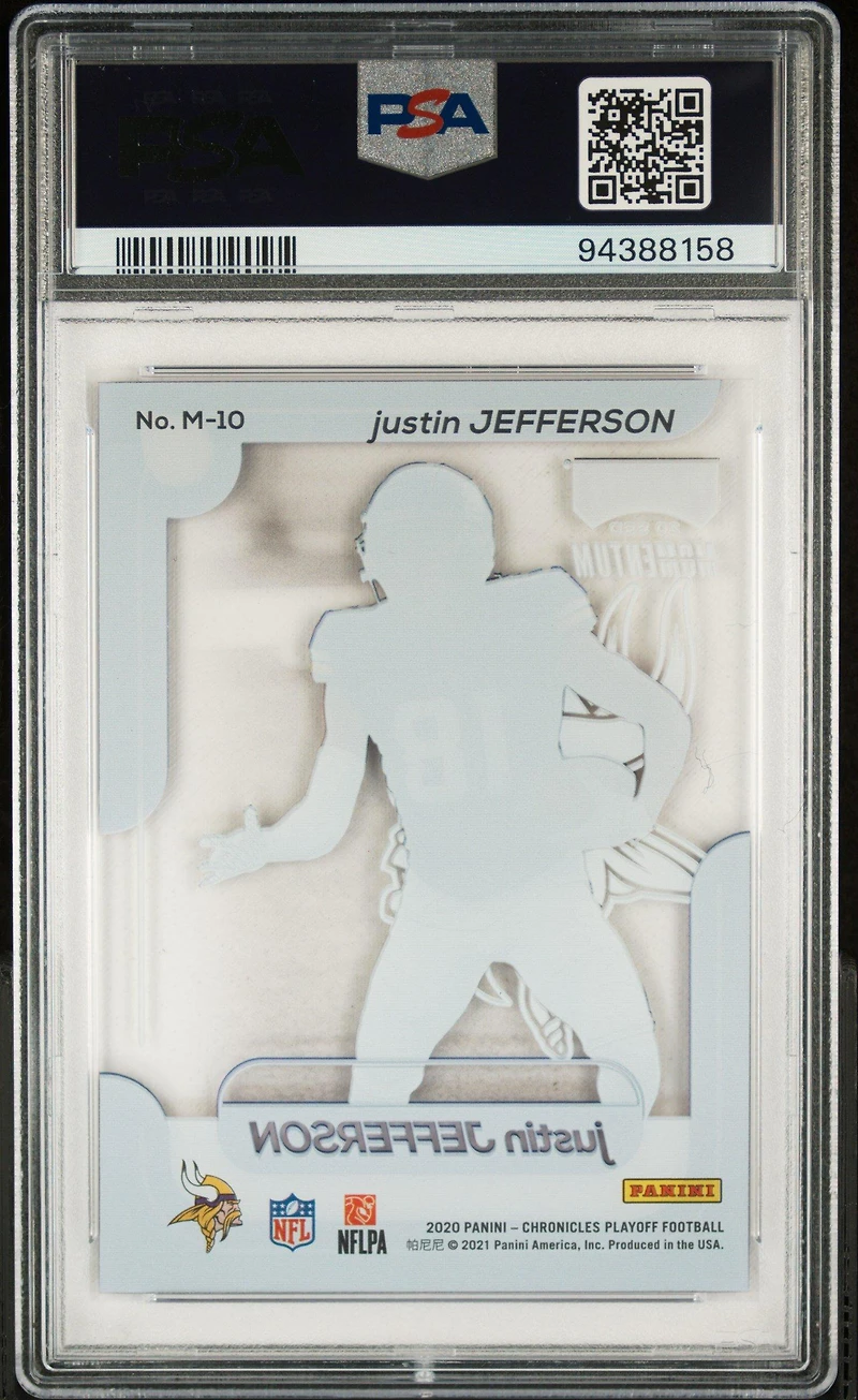 2020 Panini Chronicles Playoff Momentum Rookies M10 Justin Jefferson PSA 9