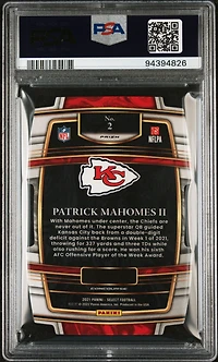 2021 Panini Select Patrick Mahomes Ii Die-cut Green/yellow Prizm PSA 10