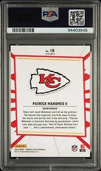 2023 Panini Donruss Optic My House! 19 Patrick Mahomes Ii PSA 10